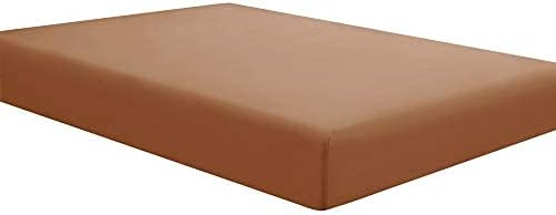 Sfoothome Mocha Fitted Sheet, 14 Inch Deep Pocket, Microfiber Sheets, Twin Size by Sfoothome
