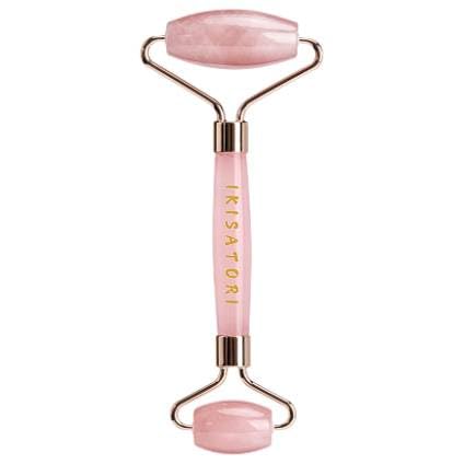 Rose Quartz Natural Stone Curved Facial Roller & Guasha Set - Image 4