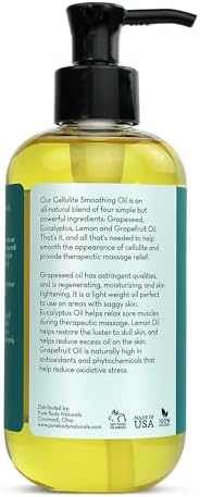 Pure Body Naturals Anti Cellulite Massage Oil, 8 fl oz | 100% Natural Cellulite - Image 6