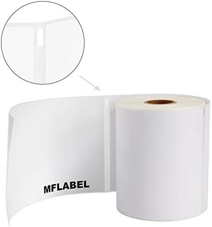 MFLABEL 4x6 Direct Thermal Shipping Labels - 6 Rolls, 220 Labels/Roll, Perforated Postage Paper with Alignment Hole, Compatible with 4XL LabelWriter 1744907 & 1755120, Rollo for USPS, UPS