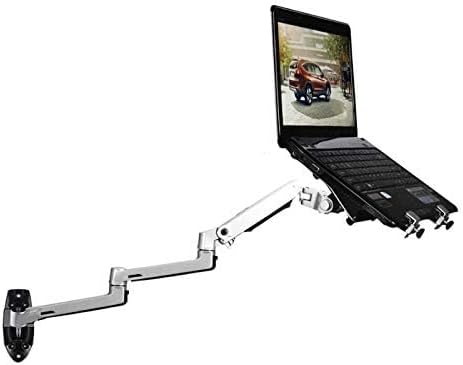 XSJ8013WT Wall Mount Laptop Holder Ultra Long Arm Aluminum Mechanical Spring Full Motion Laptop Mount Arm Monitor Holder Lapdesk (Black)