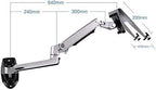NBGYS XSJ8012WT Aluminum Alloy Mechanical Spring Arm Wall Mount Laptop Holder Full Motion Laptop Mount Arm Monitor Stand (Black)