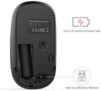 VssoPlor Wireless Mouse, 2.4G Slim Portable Quiet Computer Mice with Nano Receiver for Notebook, PC, Laptop, Computer-Black and Wine Red