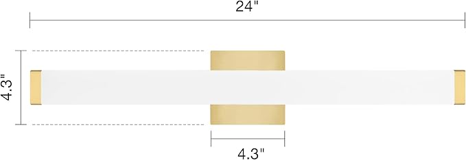 LED Bathroom Vanity Light fixtures 24in Metal Brass, 14W 4000K Natural White - Image 2