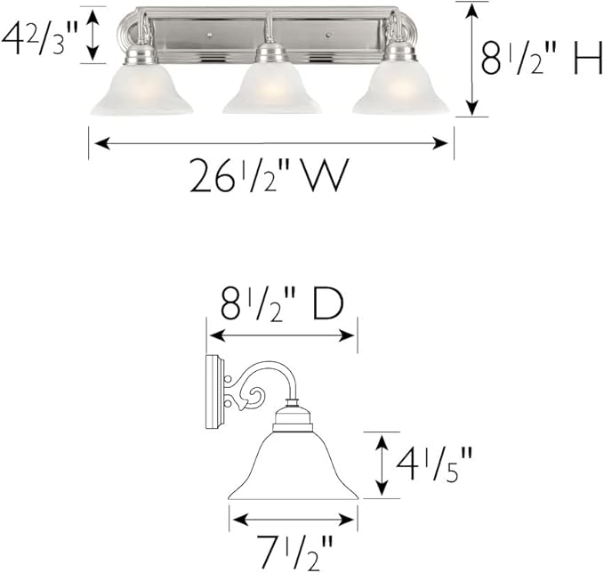 Design House Millbridge 3-Light Vanity Light, Satin Nickel Finish, Frosted - Image 2