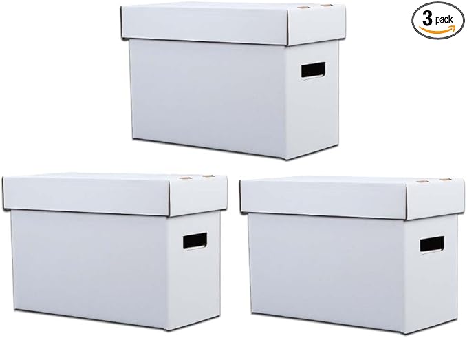 PIT66 3 Pack Comic Book Storage Comic Book Box Holds 150-175 Comics Collapsible and Stackable Comic Short Box Moistureproof Comic Box Stackable Archival Cardboard