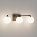 Tipace Mid Century Modern Bathroom Vanity Lights Fixtures 3-Light Black Milk by Tipace