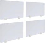 4PCS Desk Dividers Office Partitions,Privacy Desk Panel Protective, Frosted Acrylic with Clamps Classroom Privacy Shield for Offices Schools Call Centers 23.62x15.75in (White)