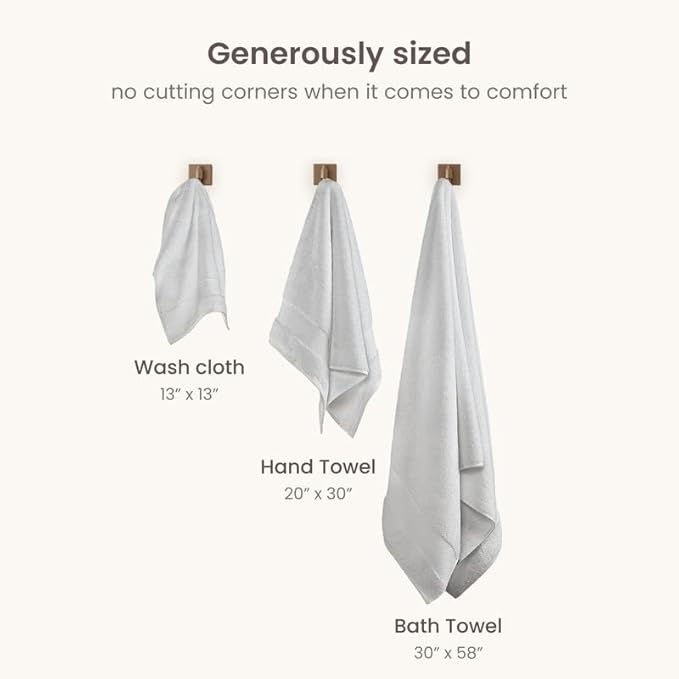 BIOWEAVES 100% Organic Cotton 6-Piece Luxury Bathroom Towels Set GOTS Certified - Image 6