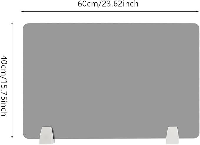 4PCS Desk Dividers Office Partitions,Privacy Desk Panel Protective, Frosted Acrylic with Clamps Classroom Privacy Shield for Offices Schools Call Centers 23.62x15.75in (Grey)