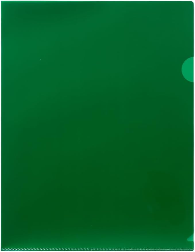 JAM PAPER Plastic Sleeves - Letter Size - 9 x 11 1/2 - Green Project Pockets - 12 Page Protectors/Pack
