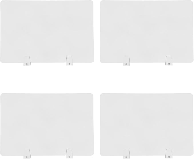 4PCS Desk Dividers Office Partitions,Privacy Desk Panel Protective, Frosted Acrylic with Clamps Classroom Privacy Shield for Offices Schools Call Centers 23.62x15.75in (Frosted Color)