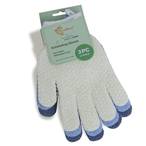 Evridwear Exfoliating Glove for Shower Men and Women, Dual Texture Bath Body by Evridwear