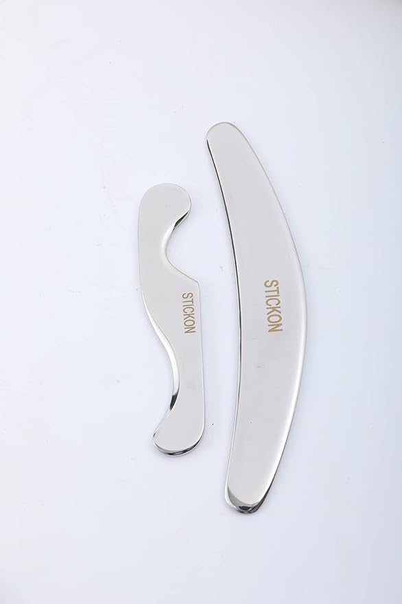 STICKON Gua Sha Stainless Steel 2 Pack Metal Muscle Scraper Tools Set, Scraping - Image 2