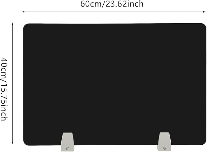4PCS Desk Dividers Office Partitions,Privacy Desk Panel Protective, Frosted Acrylic with Clamps Classroom Privacy Shield for Offices Schools Call Centers 23.62x15.75in (Black)