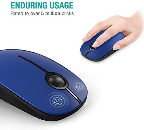 VssoPlor Wireless Mouse, 2.4G Slim Portable Computer Mice with Nano Receiver for Notebook, PC, Laptop, Computer-Black Blue