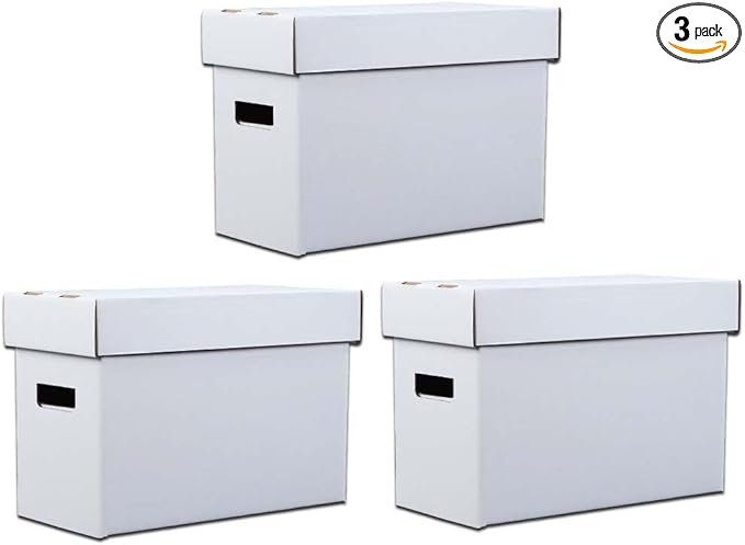 ANDPLAY 3 PCS Comic Book Storage Comic Book Box Holds 150-175 Comics Collapsible and Stackable Comic Short Box Moistureproof Comic Box Stackable Archival Cardboard