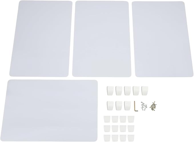 4PCS Desk Dividers Office Partitions,Privacy Desk Panel Protective, Frosted Acrylic with Clamps Classroom Privacy Shield for Offices Schools Call Centers 23.62x15.75in (White)