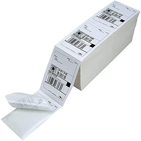 L LIKED 4000 4x6 Thermal Shipping Labels Fanfold, Direct Thermal Printer Labels Compatible with Zebra Rollo - Perforated Strong Adhesive