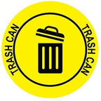 "Trash Can" Durable Laminated Vinyl Floor Sign- Sign by Graphical Warehouse- 5S Safety and Security Signage, Visual Communication Tool (18", Yellow/Black)