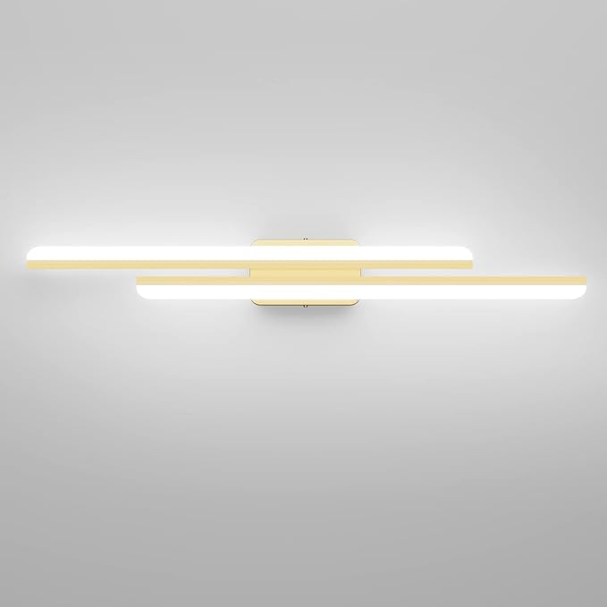 Ralbay 40" Modern LED Gold Vanity Lights 40W Frosted Aluminum Gold Bathroom by RalbayLighting