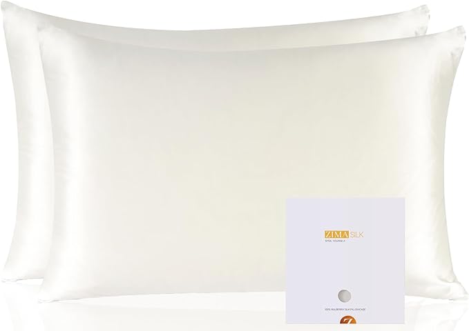ZIMASILK 100% Pure Mulberry Silk Pillowcase 2 Pack, Soft and Smooth, Both Sides by ZIMASILK