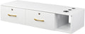Wall Mount Styling Station for Hair Stylist, Wooden Hair Salon Station Storage by Unknown