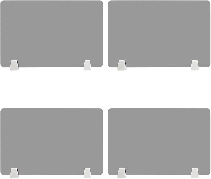 4PCS Desk Dividers Office Partitions,Privacy Desk Panel Protective, Frosted Acrylic with Clamps Classroom Privacy Shield for Offices Schools Call Centers 23.62x15.75in (Grey)