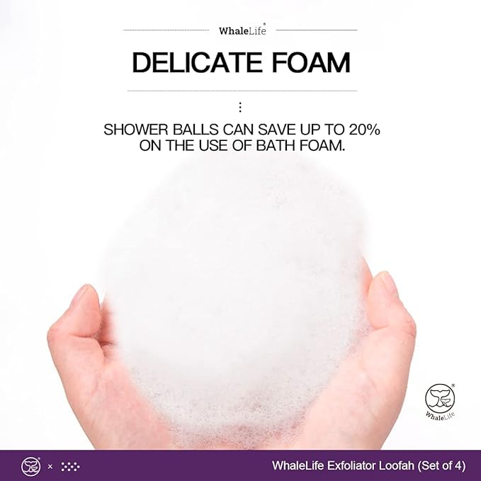 Loofah Sponge Bath Sponge for Women Men 4 Pack - Image 3