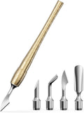 FERYES 4-in-1 Cuticle Pusher Tool-Curved/Smooth/Chisel/Horseshoe Heads + by FERYES