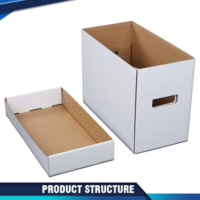 PIT66 3 Pack Comic Book Storage Comic Book Box Holds 150-175 Comics Collapsible and Stackable Comic Short Box Moistureproof Comic Box Stackable Archival Cardboard