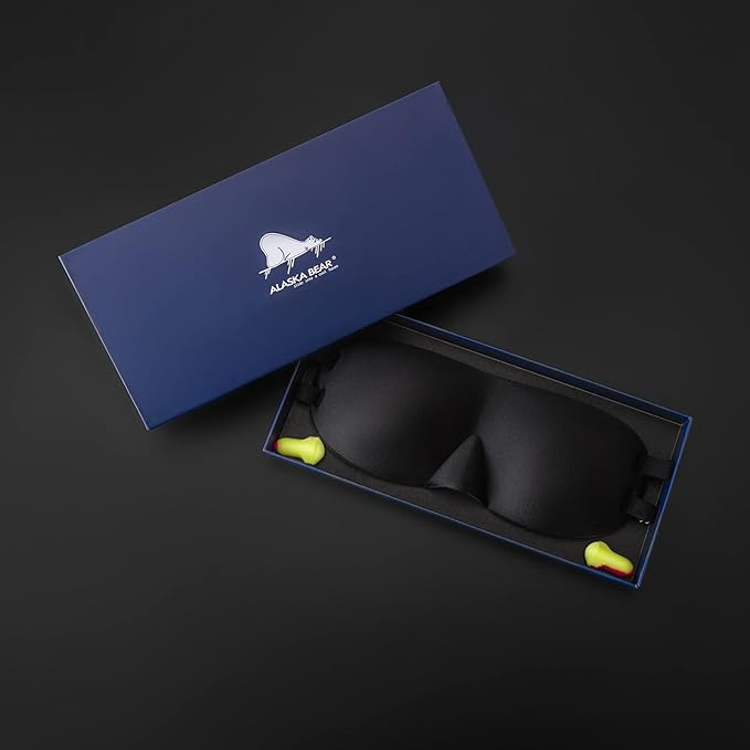 ALASKA BEAR Sleep Mask 2 Straps, Deep Concave Molded Foam Mask - Image 7