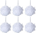 Bath Sponge Loofah Shower Pouf White Mesh Shower Puff Pack of 6 by iboodi