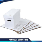 PIT66 5 Pcs Comic Book Storage Boxes, Holds 150-175 Comics Each, Collapsible, Stackable, Moistureproof, White, 15.83"L x 11.42"W x 7.87"H