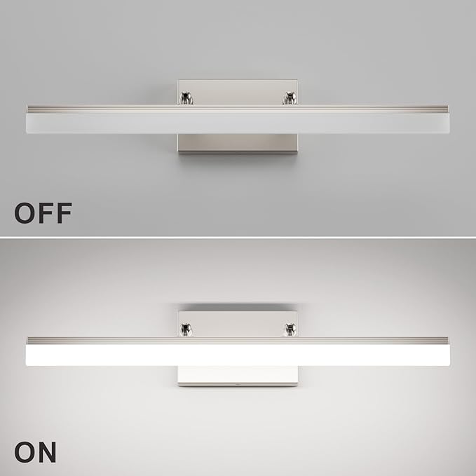 Aipsun 24 inch Modern Brushed Nickel Vanity Light Adjustable Bathroom Light - Image 8