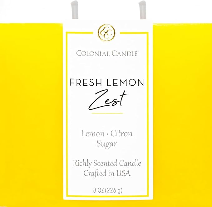 Colonial Candle Fresh Lemon Zest Scented Candle Jar, Highly Fragranced Candles - Image 5