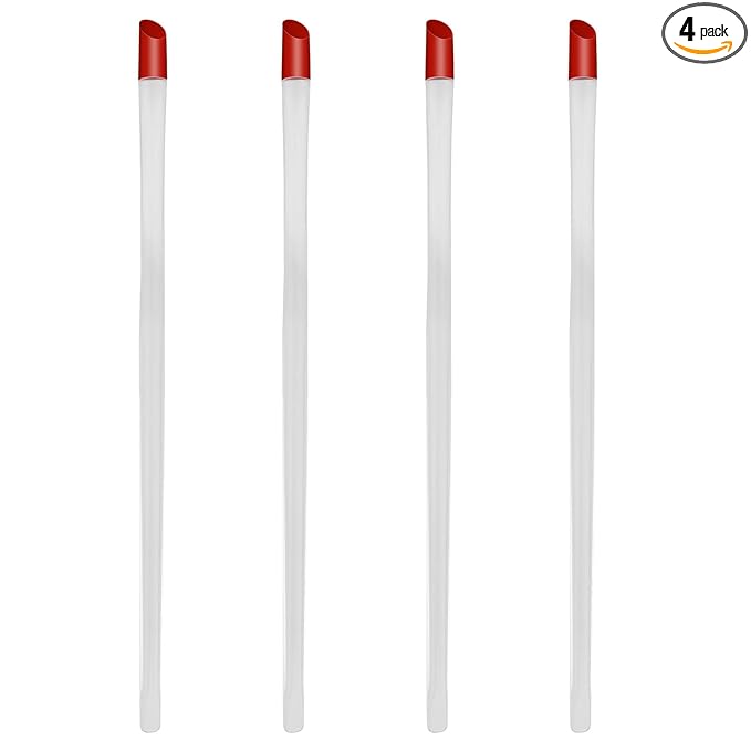 17cm Rubber Cuticle Pusher Cleaner, 4 Pieces Red Hard Rubber End Tipped Nail by Mozeat+Lens