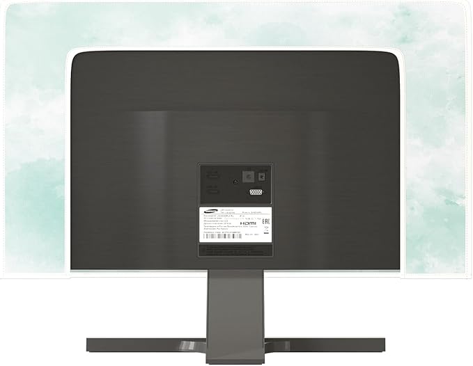 Baocicco Abstract Watercolor Waterproof Computer Monitor Cover 26, 27, 28 Inch Cyan Marble Dip Dyeing Dust Proof Monitor Covers for Computer Screen Anti-Static Dustproof Protective，Mint Green