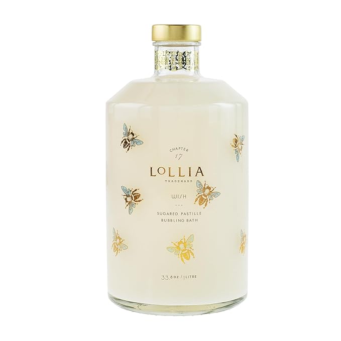 LOLLIA Wish Bubble Bath, 33.8 fl oz, Vanilla Bean, Rice Flower, Jasmine Leaves by LOLLIA