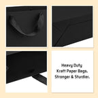 BagDream Black Gift Bags with Handles 8x4x11 Inch 50pcs Black Kraft Paper Bags Bulk, Medium Birthday Wedding Party Shopping Retail Merchandise Paper Sacks