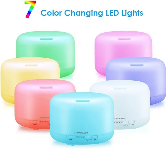 URPOWER Upgraded 500ML Essential Oil Diffuser Humidifiers Ultrasonic - Image 4