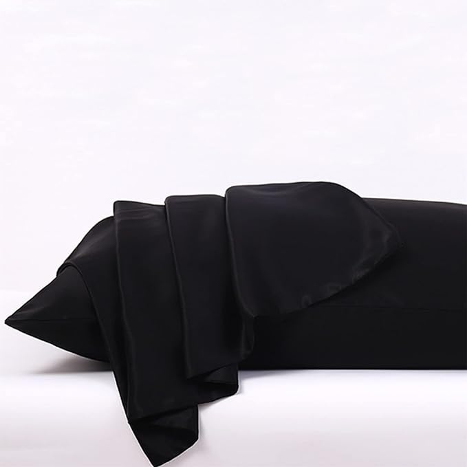 Black Silk Pillowcase with Natural Dye Made in USA, Oeko-TEX Certified Real 22 - Image 4