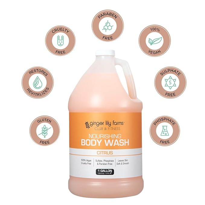 Ginger Lily Farms Club & Fitness Nourishing Body Wash, 100% Vegan & Cruelty-Free - Image 4