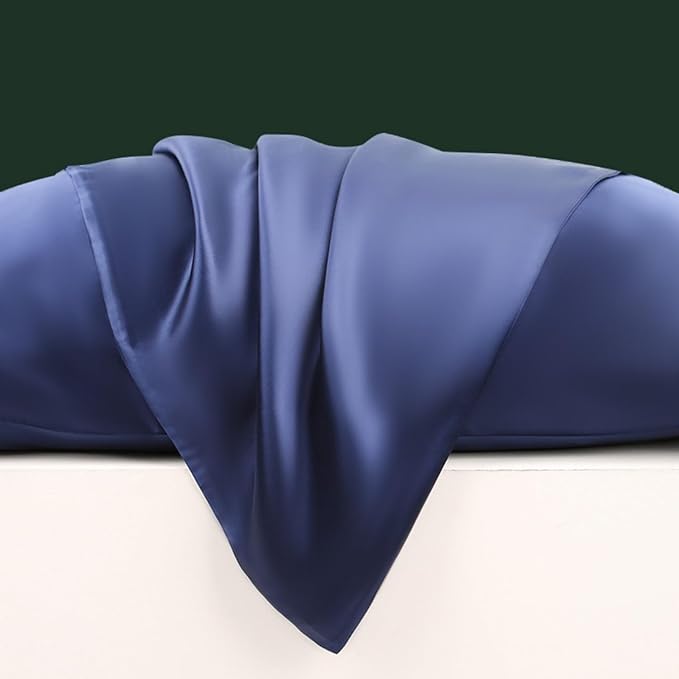 Oeko-TEX Certified Navy Silk Pillow Cases Queen Made in USA, 22 Momme, 100% - Image 4