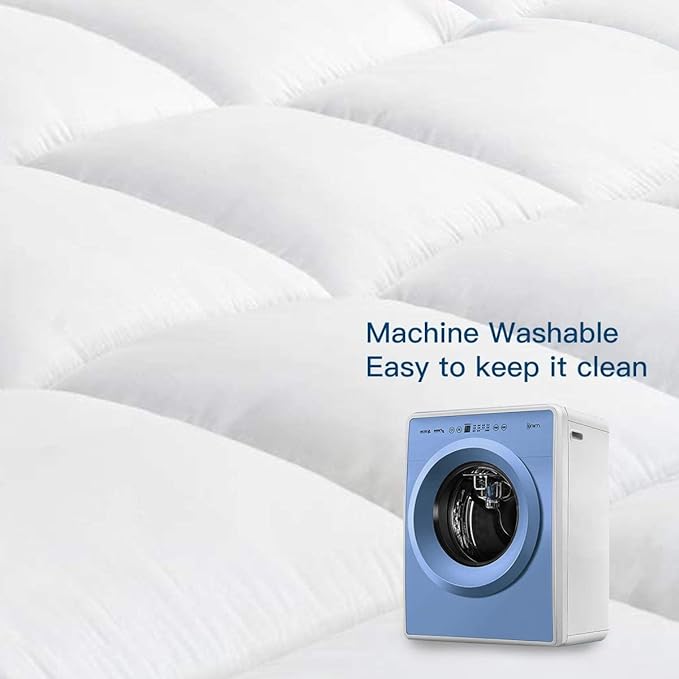 COONP Full Mattress Topper, Extra Thick Pillowtop, Cooling Plush Mattress Pad - Image 7