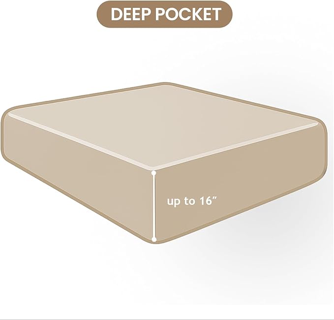 ROSE&RISY Khaki Queen Fitted Sheet, Soft and Breathable - Image 7