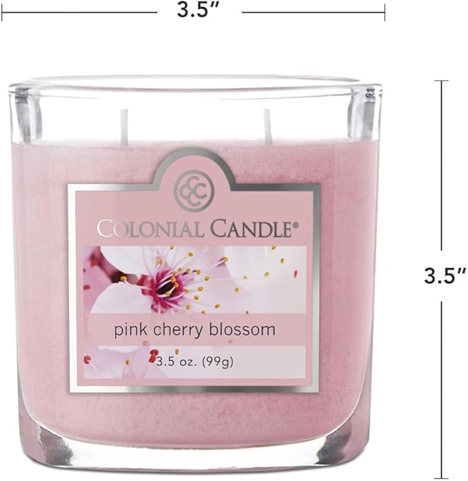 Colonial Candle Pink Cherry Blossom Scented Jar Candle, 2 Wick, 3.5 oz - Image 5