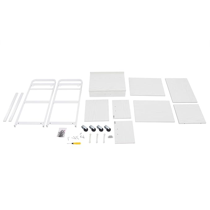 Salon Trolley Cart with Wheels, Mobile Utility Storage Cabinet with 1 Drawer & - Image 9