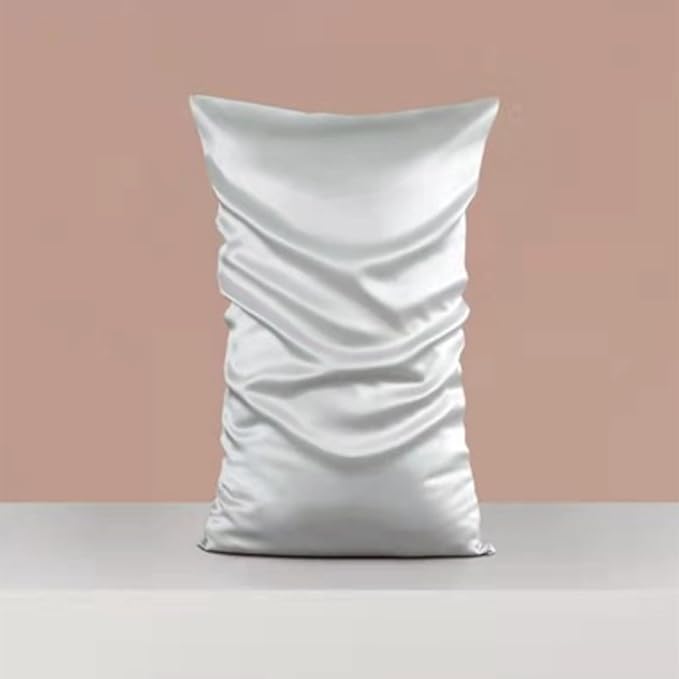 Grey Mulberry Silk Pillowcase for Acne Prone Skin Sleeping Women, Pure 22 Momme - Image 6