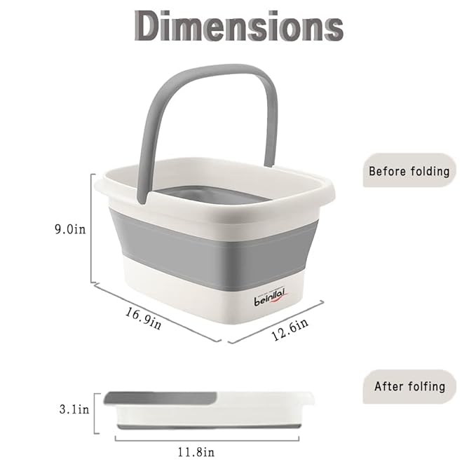 Collapsible Foot Bath Basin for Soaking Feet, Foot Soak Tub, Plastic Foot Bucket - Image 8